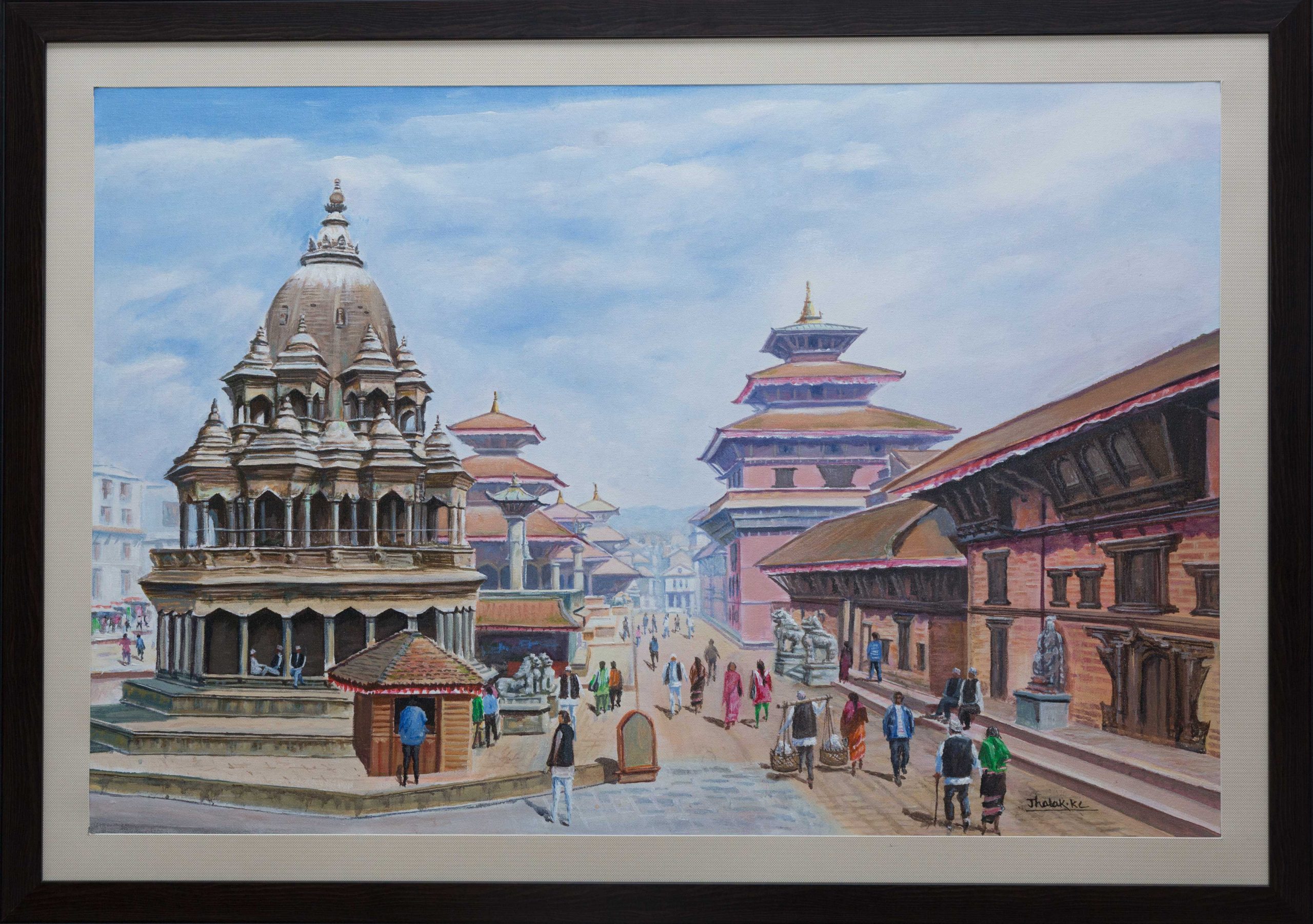 Patan Durbar Square Handmade painting of beautiful city of Kathmandu