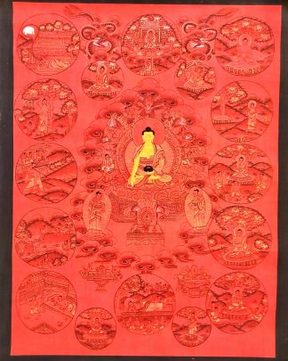 Buddha Life | Life of Buddha - tibetan thangka painting - C05843