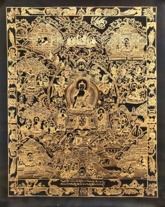 Buddha Life | Life of Buddha - tibetan thangka painting - C06226