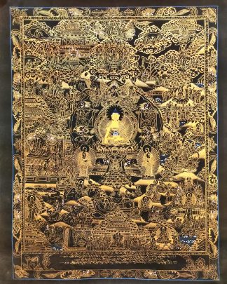 Buddha Life (Life of Buddha) - Handmade Thangka Thanka Painting on cotton canvas