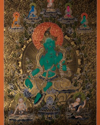 Green Tara - Handmade Thangka Thanka Painting from Nepal