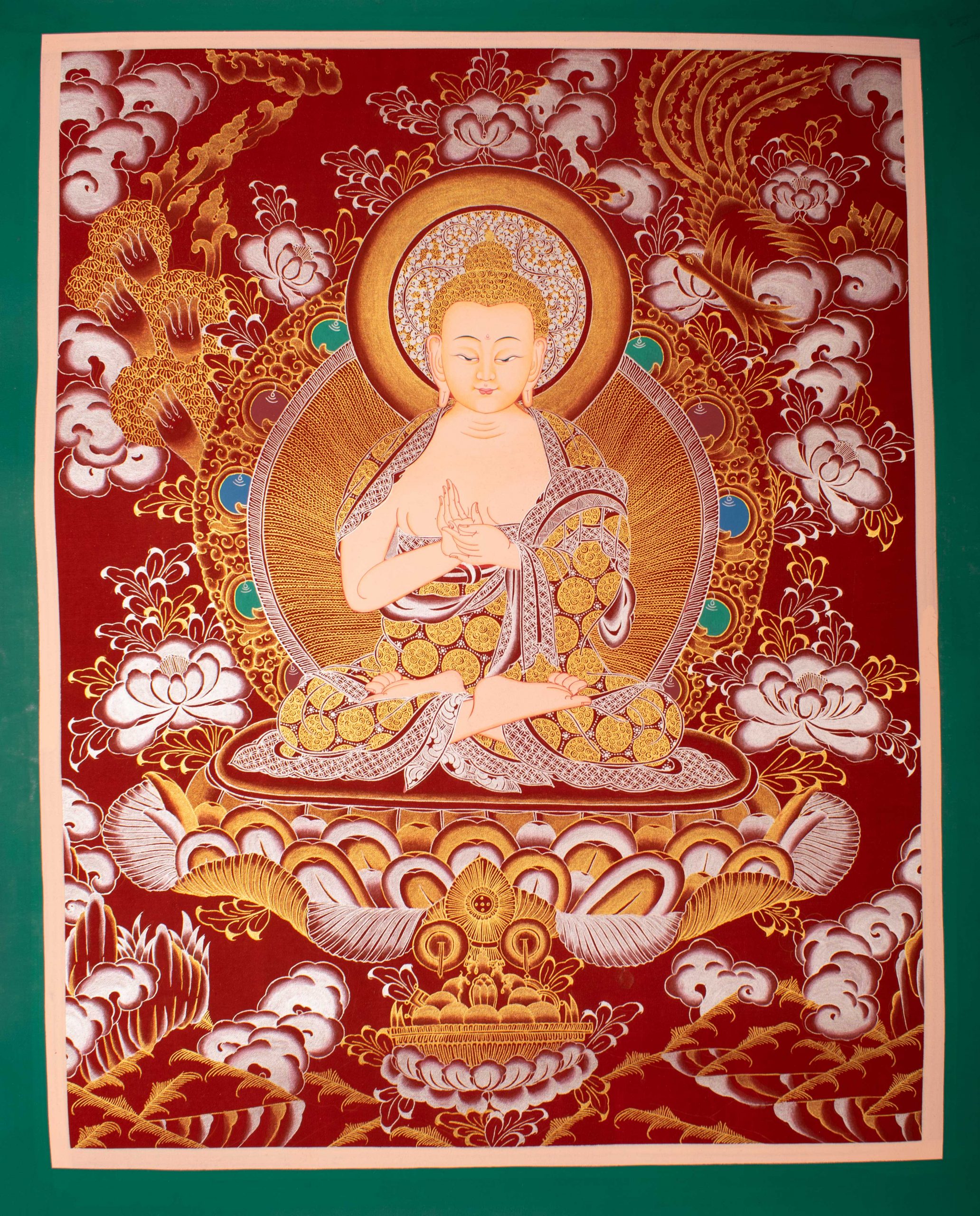 Maitreiya Buddha - Handmade Tnangka Painting from