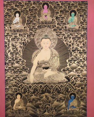 Shakyamuni Buddha on cotton canvas
