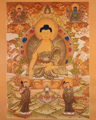 Shakyamuni Buddha on cotton canvas