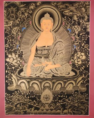 Shakyamuni Buddha Thangka on cotton canvas